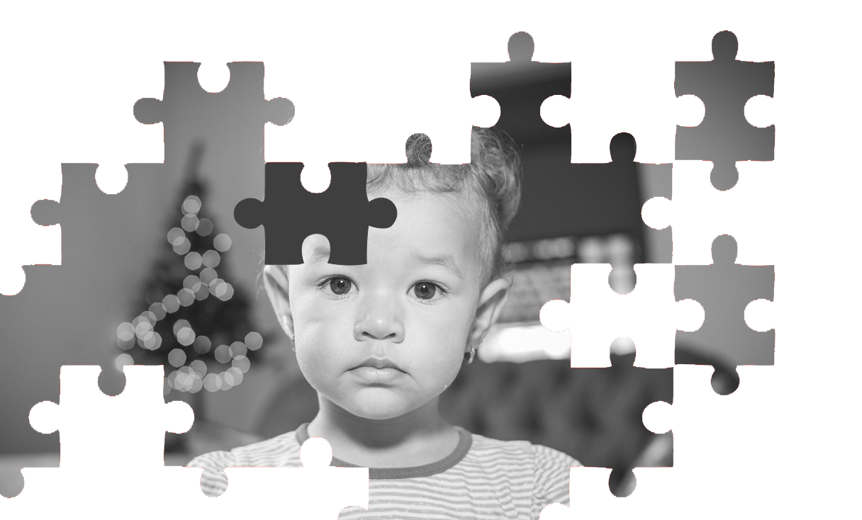 Puzzle d'une photo d'un enfant en noir et blanc